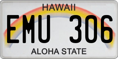 HI license plate EMU306