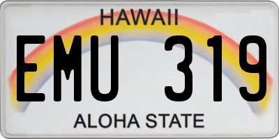 HI license plate EMU319