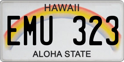 HI license plate EMU323