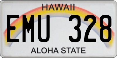 HI license plate EMU328