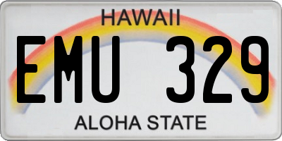 HI license plate EMU329