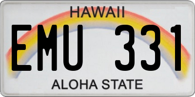 HI license plate EMU331