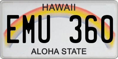 HI license plate EMU360