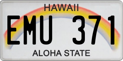 HI license plate EMU371
