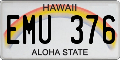 HI license plate EMU376