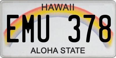 HI license plate EMU378