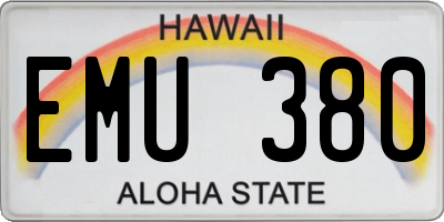 HI license plate EMU380