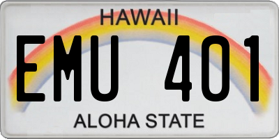 HI license plate EMU401