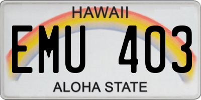 HI license plate EMU403