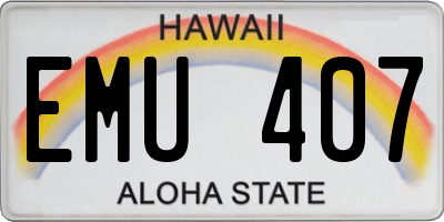 HI license plate EMU407