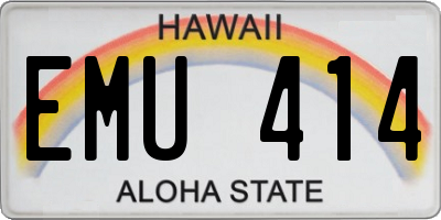 HI license plate EMU414