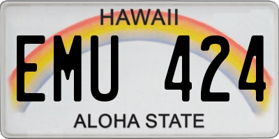 HI license plate EMU424