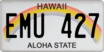 HI license plate EMU427