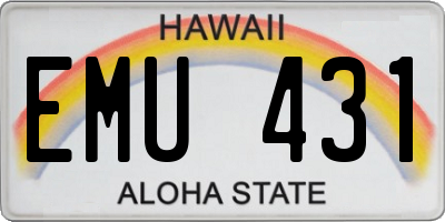 HI license plate EMU431