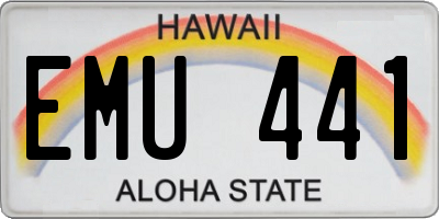 HI license plate EMU441