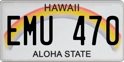 HI license plate EMU470