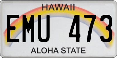 HI license plate EMU473