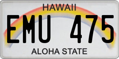 HI license plate EMU475