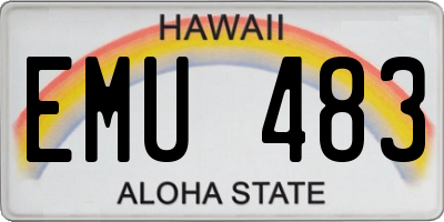 HI license plate EMU483