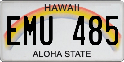 HI license plate EMU485