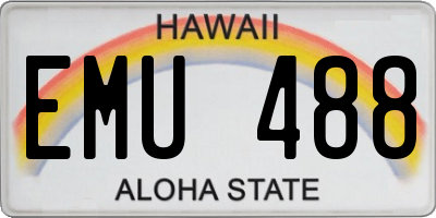 HI license plate EMU488