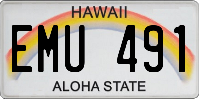 HI license plate EMU491