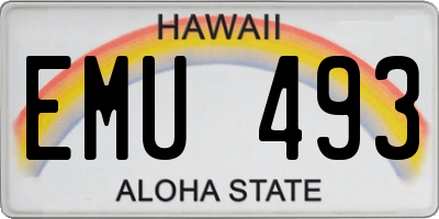 HI license plate EMU493