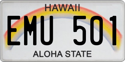HI license plate EMU501