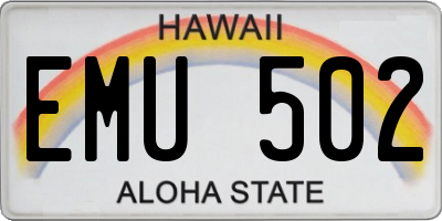 HI license plate EMU502