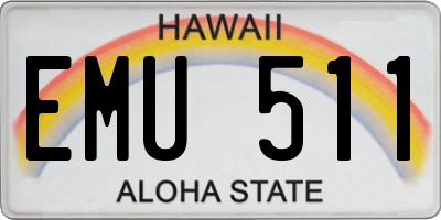 HI license plate EMU511