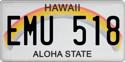 HI license plate EMU518
