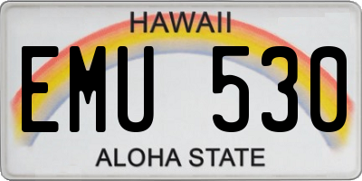 HI license plate EMU530
