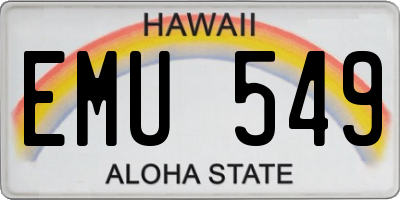 HI license plate EMU549