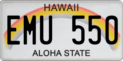 HI license plate EMU550