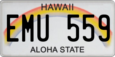 HI license plate EMU559