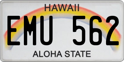 HI license plate EMU562