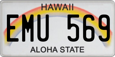 HI license plate EMU569