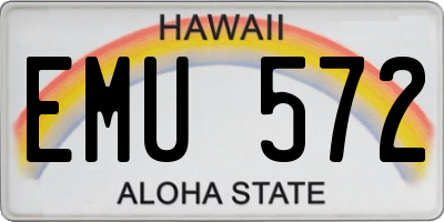 HI license plate EMU572