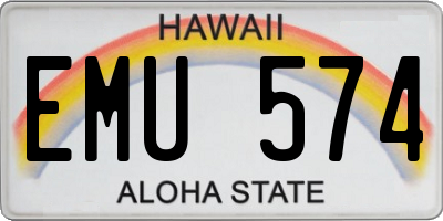 HI license plate EMU574