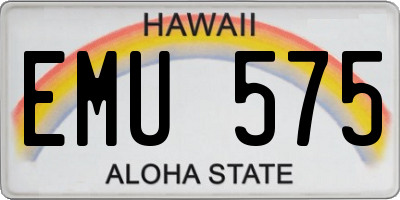 HI license plate EMU575