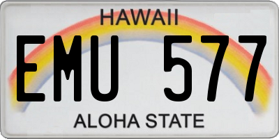 HI license plate EMU577