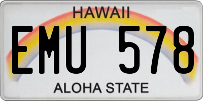HI license plate EMU578