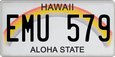 HI license plate EMU579