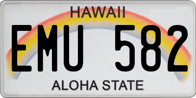 HI license plate EMU582