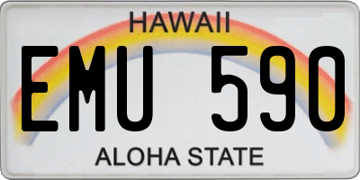 HI license plate EMU590