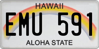 HI license plate EMU591