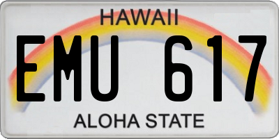 HI license plate EMU617