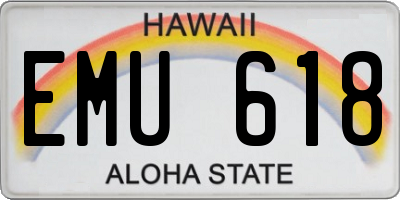 HI license plate EMU618