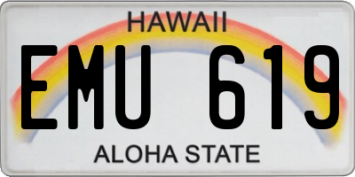 HI license plate EMU619