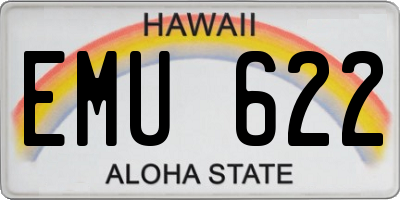 HI license plate EMU622